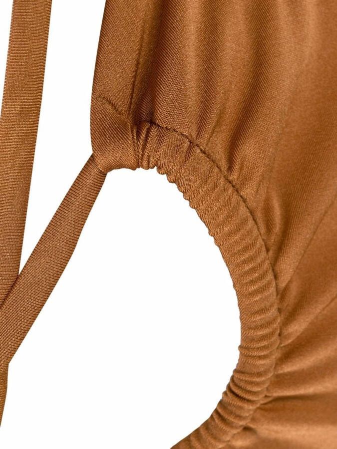 Noire Swimwear Badpak met halternek Beige