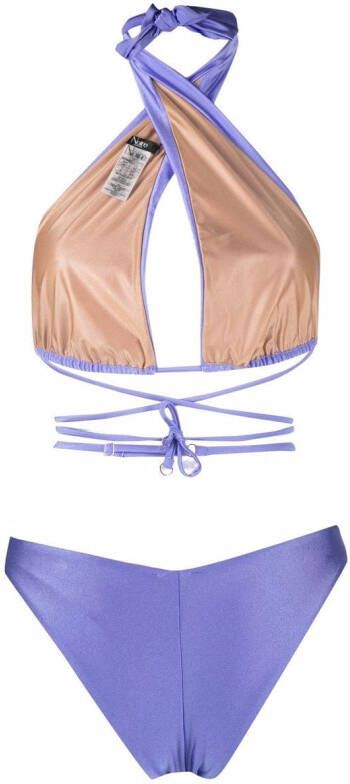 Noire Swimwear Badpak met halternek Blauw
