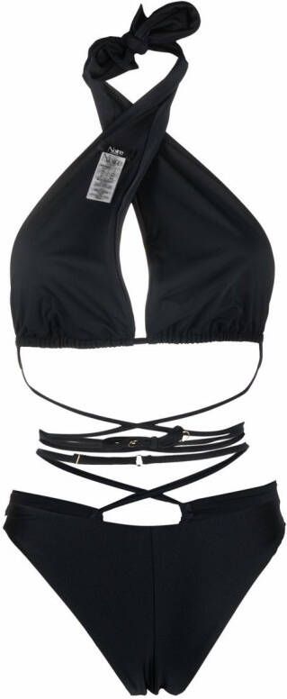 Noire Swimwear Badpak met halternek Zwart