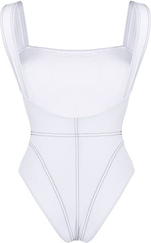Noire Swimwear Badpak met lage rug Wit