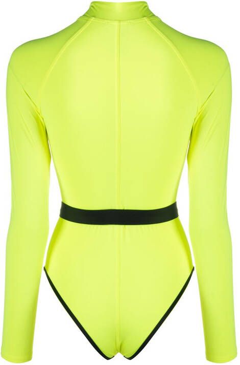 Noire Swimwear Badpak met lange mouwen Geel