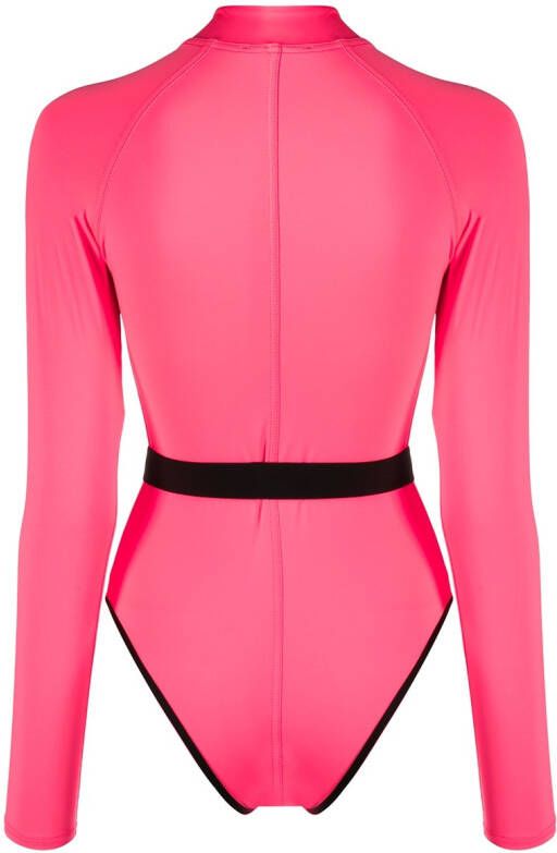 Noire Swimwear Badpak met lange mouwen Roze