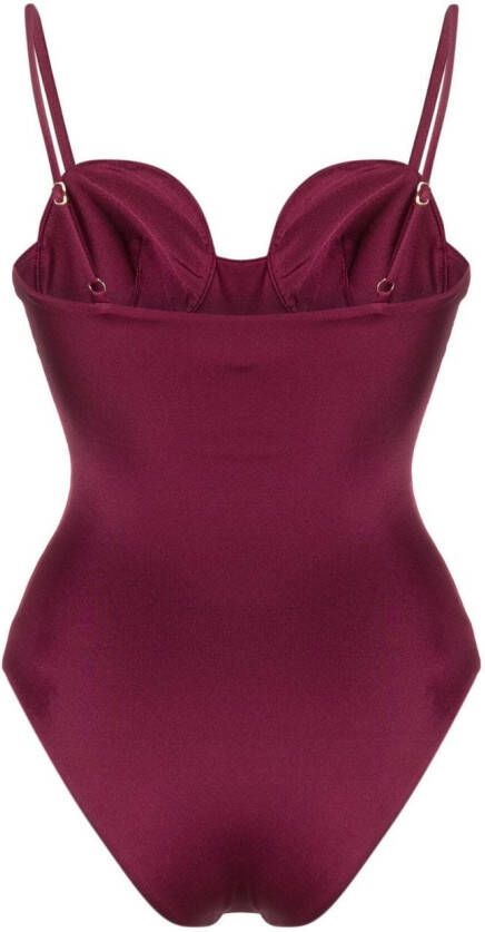 Noire Swimwear Badpak met tonaal stiksel Roze