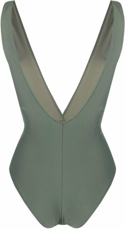 Noire Swimwear Badpak met V-hals Groen