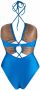 Noire Swimwear Gesmockt badpak Blauw - Thumbnail 2