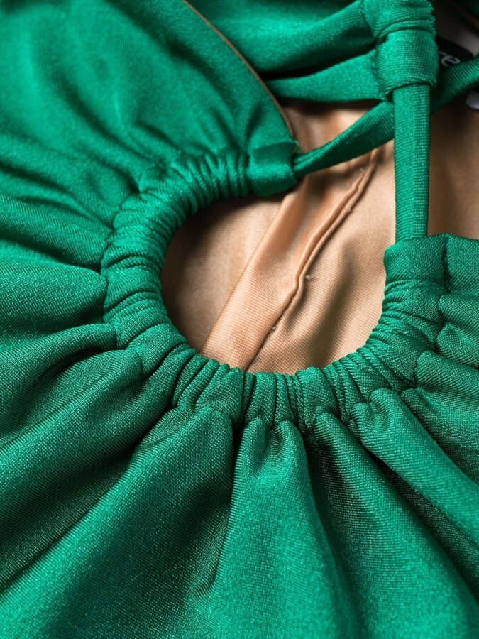 Noire Swimwear Gesmockt badpak Groen