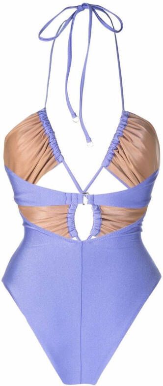 Noire Swimwear Gesmockt badpak Paars