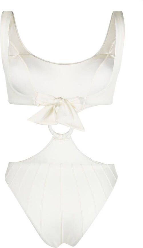 Noire Swimwear Uitgesneden badpak Wit