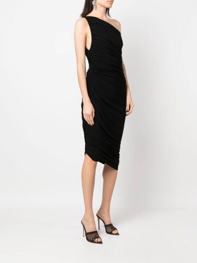 Norma Kamali Asymmetrische midi-jurk Zwart