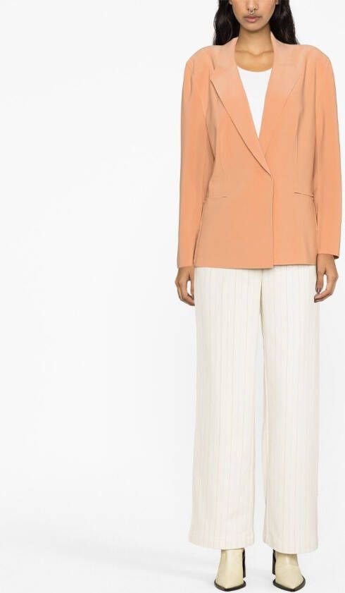 Norma Kamali Blazer met enkele rij knopen Oranje