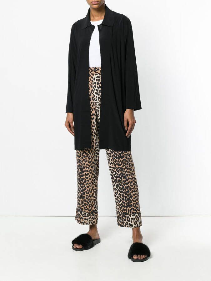 Norma Kamali collared long-line cardigan Zwart