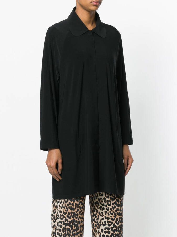Norma Kamali collared long-line cardigan Zwart