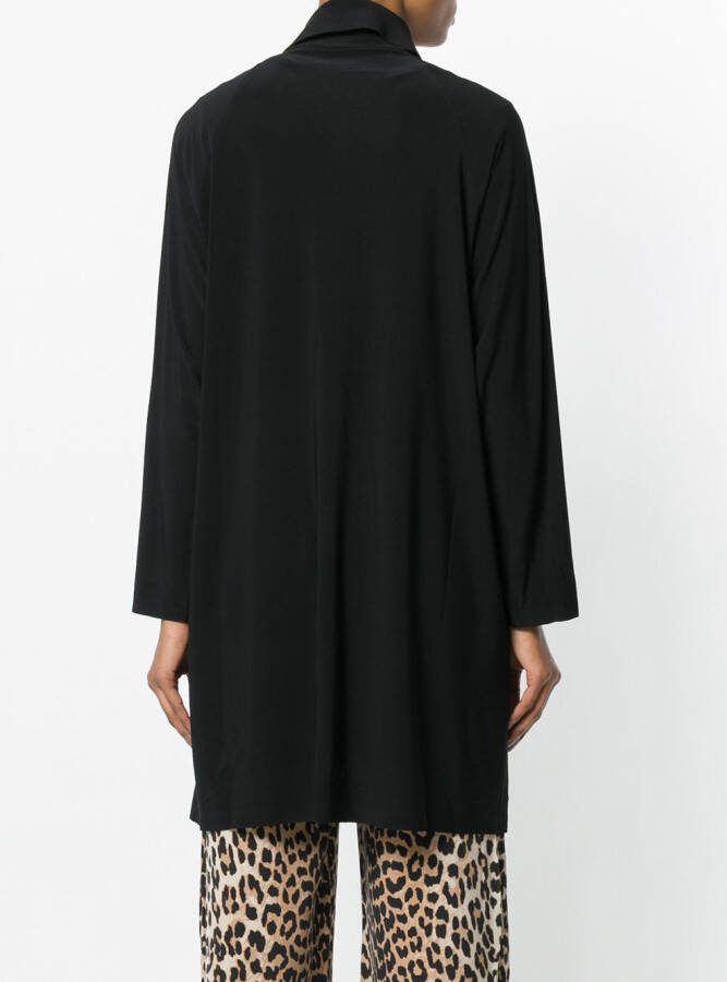Norma Kamali collared long-line cardigan Zwart