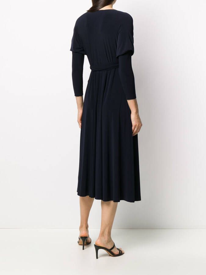 Norma Kamali Gelaagde wikkeljurk Blauw