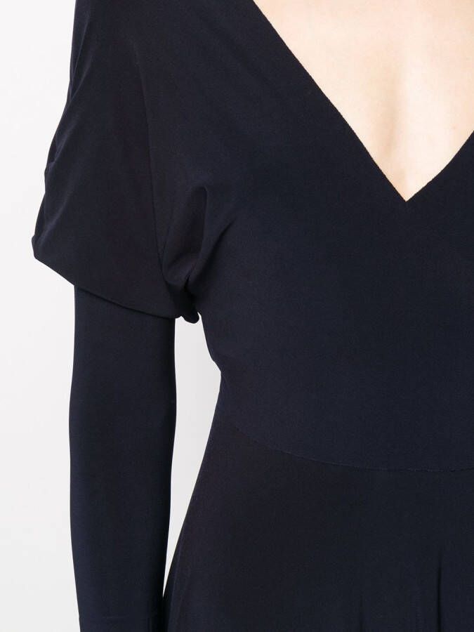 Norma Kamali Gelaagde wikkeljurk Blauw