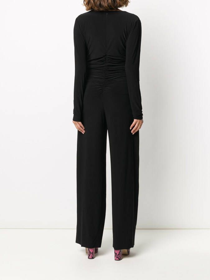 Norma Kamali Gesmockte jumpsuit Zwart