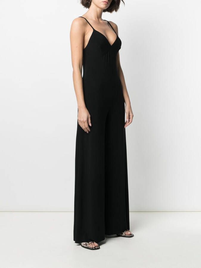 Norma Kamali Jumpsuit met diepe V-hals Zwart