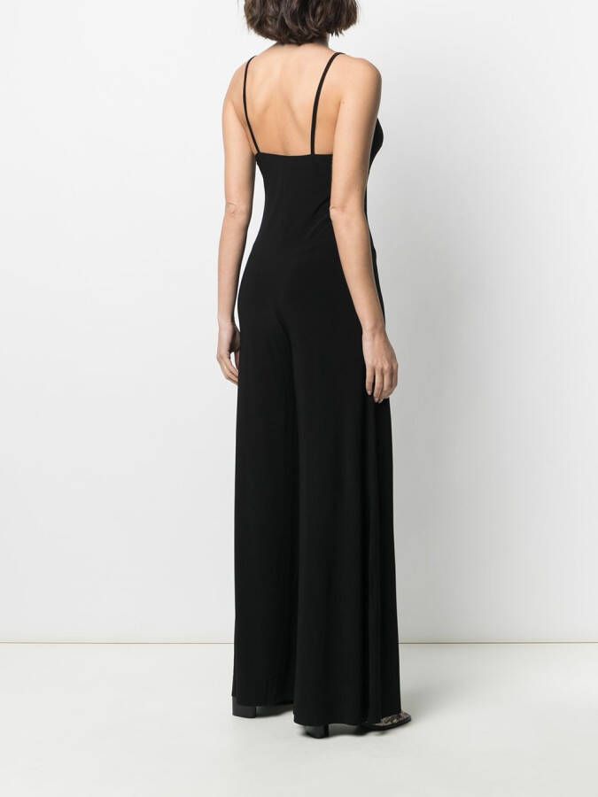 Norma Kamali Jumpsuit met diepe V-hals Zwart
