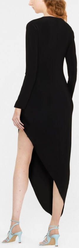 Norma Kamali Jurk met asymmetrische afwerking Zwart