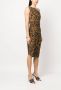 Norma Kamali Midi-jurk met luipaardprint Bruin - Thumbnail 3