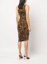 Norma Kamali Midi-jurk met luipaardprint Bruin - Thumbnail 4