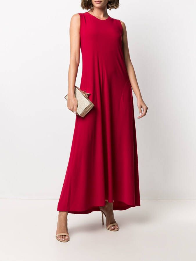 Norma Kamali Mouwloze maxi-jurk Rood