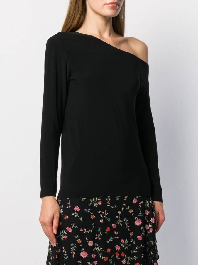 Norma Kamali Off-shoulder top Zwart