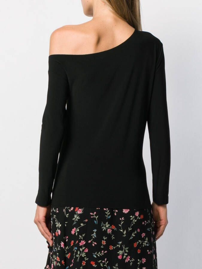 Norma Kamali Off-shoulder top Zwart