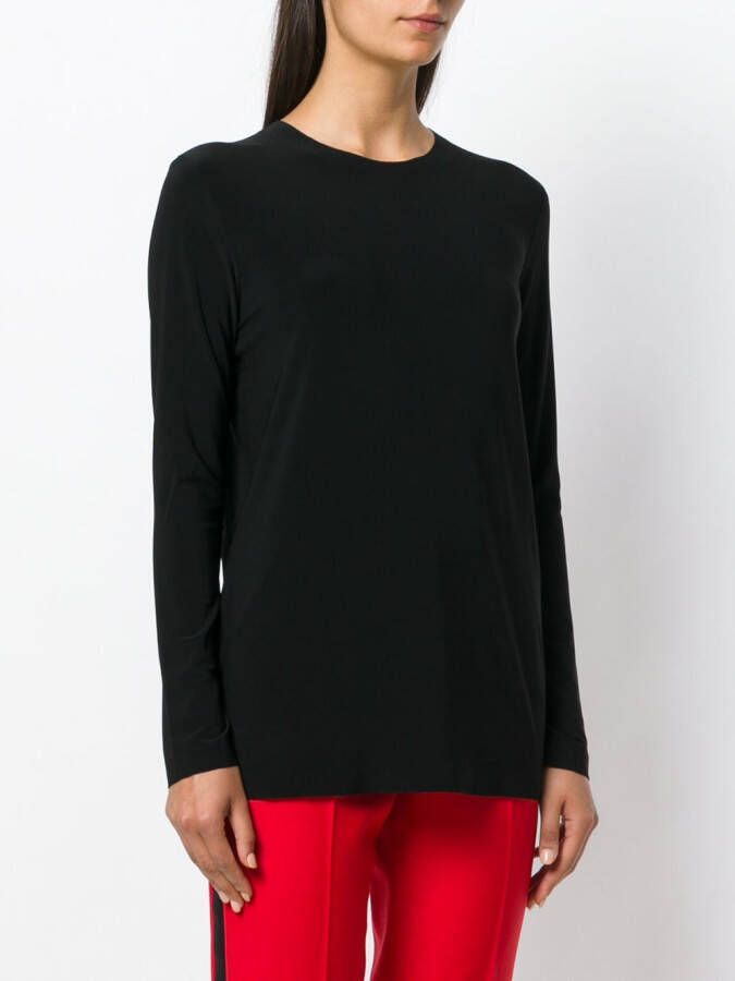 Norma Kamali round neck sweater Zwart