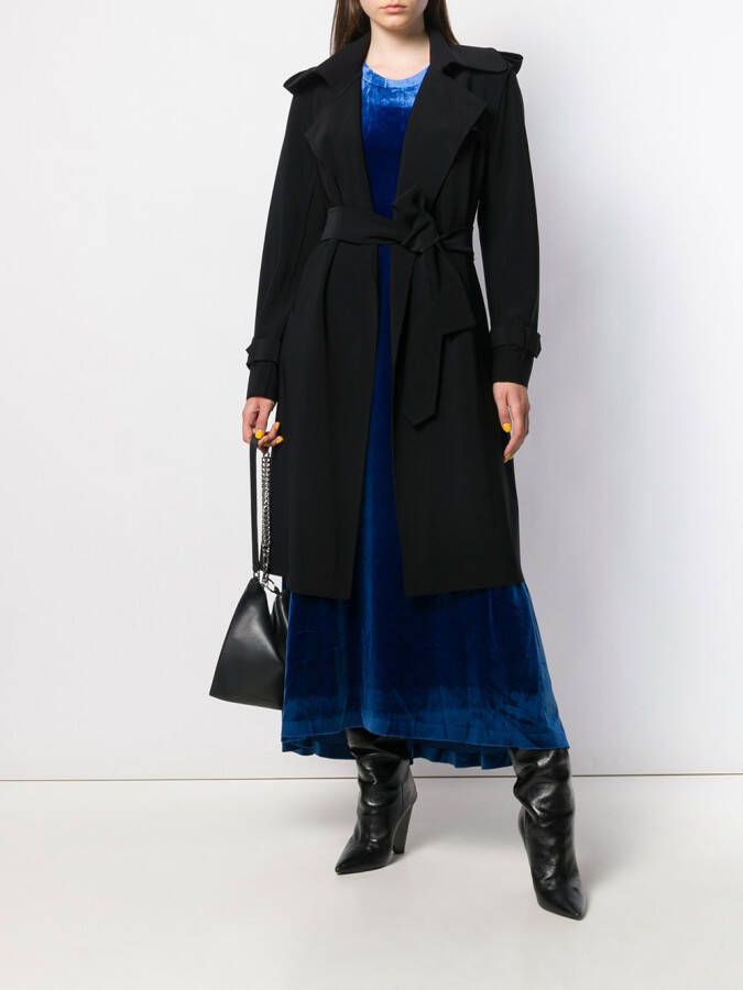Norma Kamali Trenchcoat met ceintuur Zwart