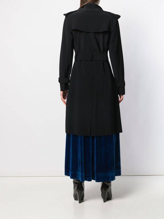 Norma Kamali Trenchcoat met ceintuur Zwart