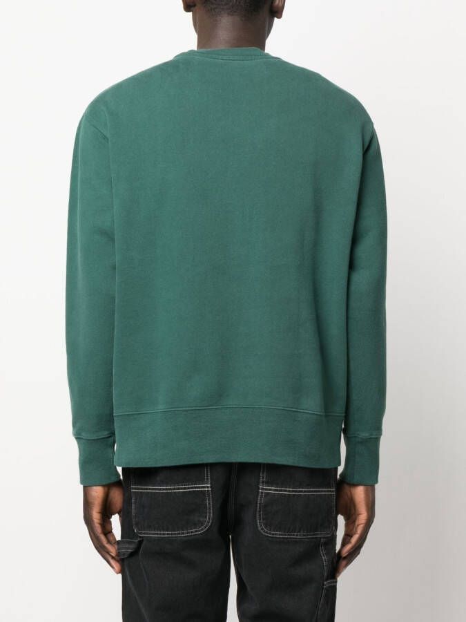 Norse Projects Sweater met geborduurd logo Groen