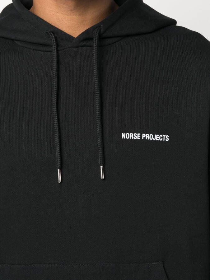 Norse Projects Hoodie met logoprint Zwart