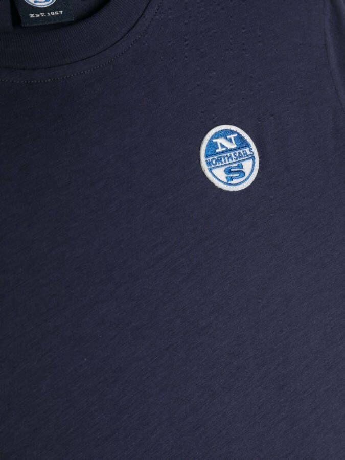 North Sails Kids T-shirt met logopatch Blauw