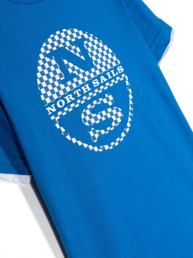 North Sails Kids T-shirt met logoprint Blauw