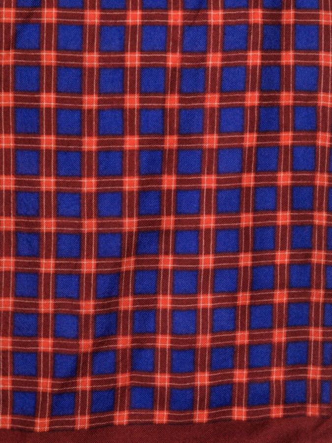 N.Peal Geruite sjaal Rood