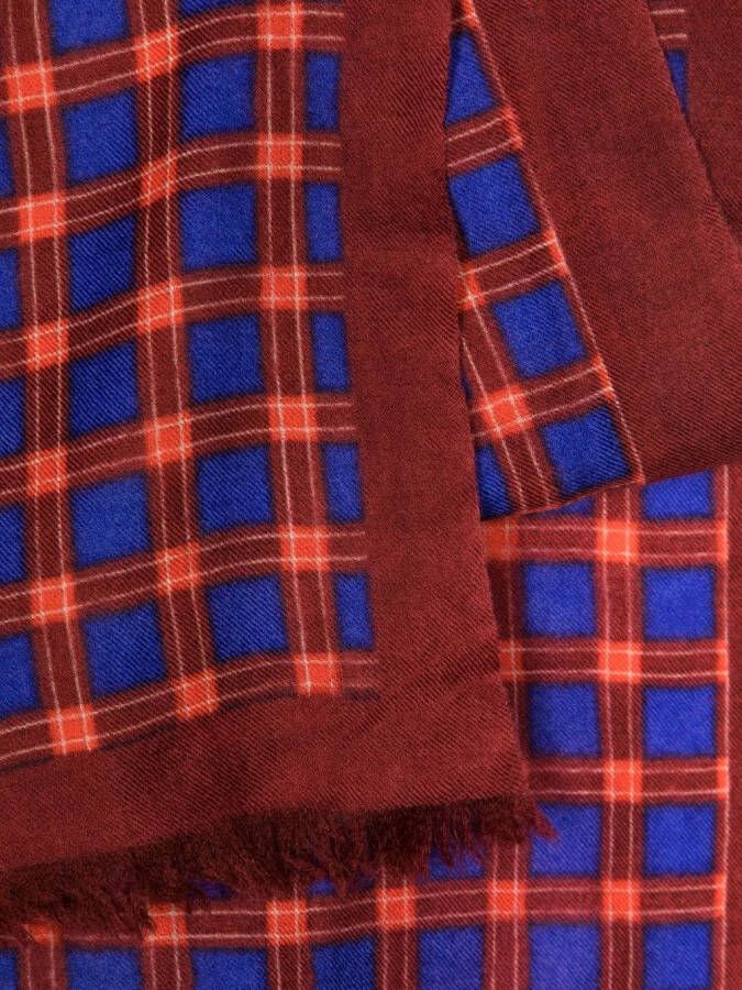 N.Peal Geruite sjaal Rood