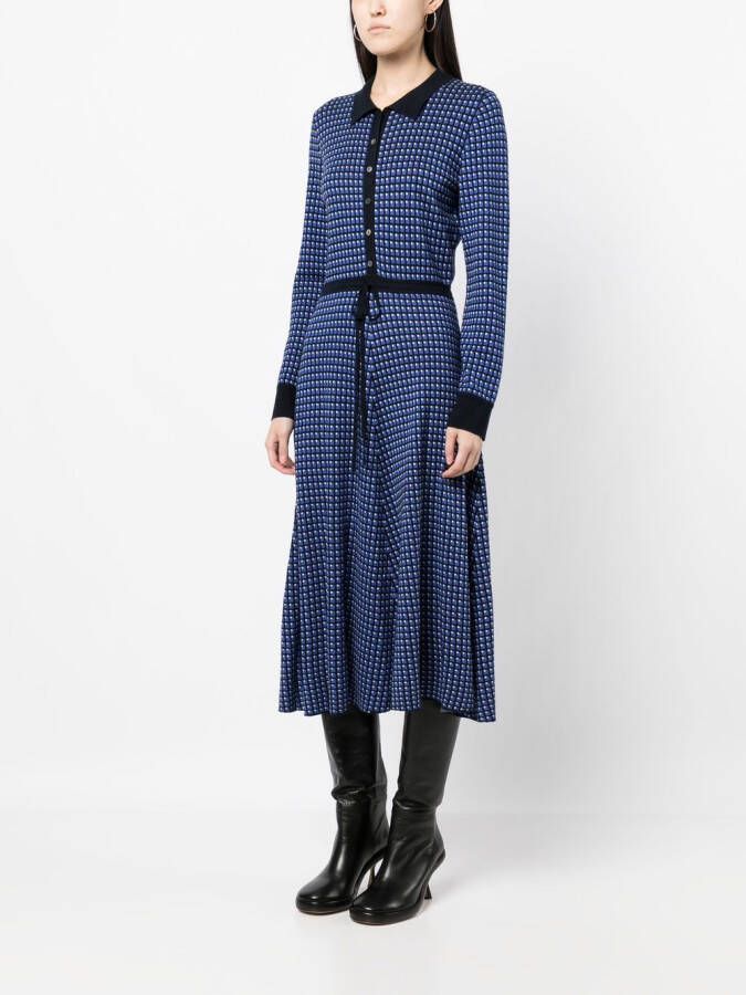 N.Peal Jurk met geometrische print Blauw