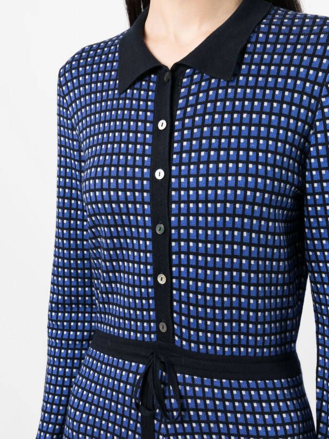 N.Peal Jurk met geometrische print Blauw
