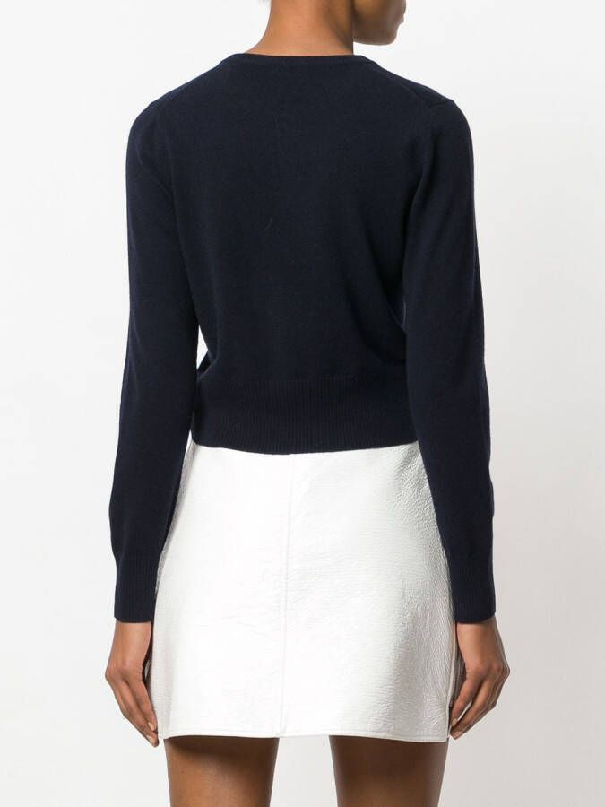 N.Peal kasjmier vest met ronde hals Blauw