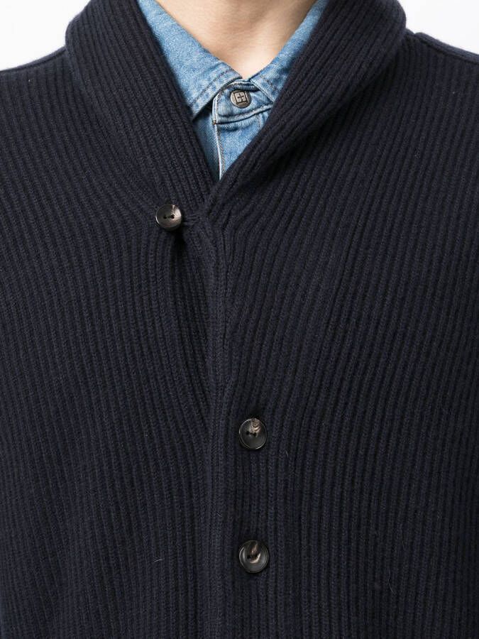 N.Peal Kensington button front cardigan Blauw