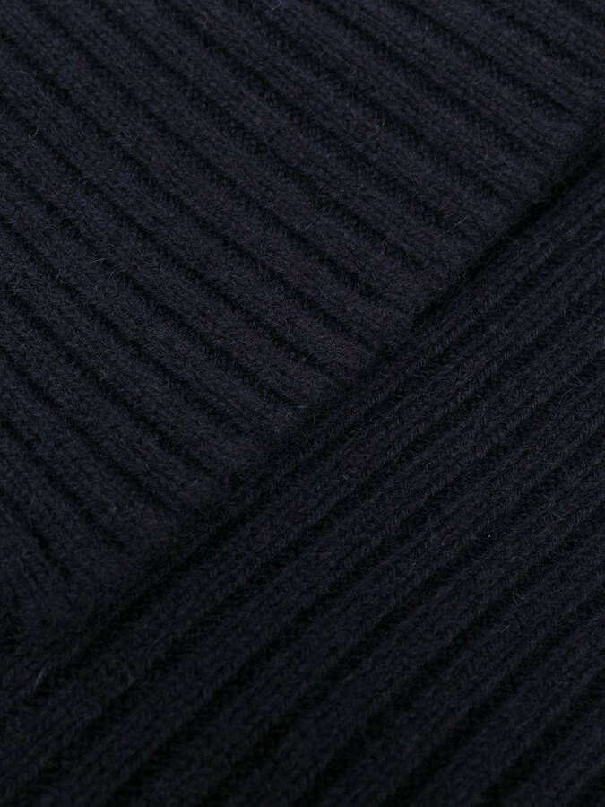 N.Peal korte geribbelde sjaal Blauw