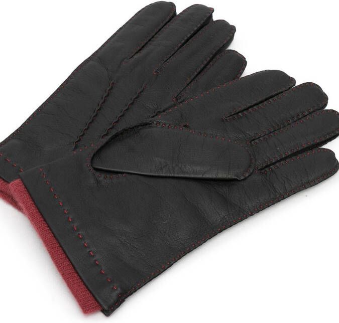 N.Peal Leren handschoenen Zwart