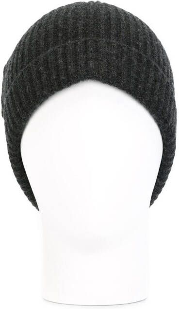 N.Peal ribbed hat Grijs