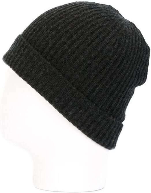 N.Peal ribbed hat Grijs