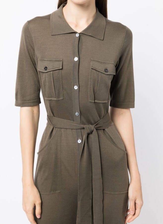 N.Peal Jumpsuit met knopen Groen