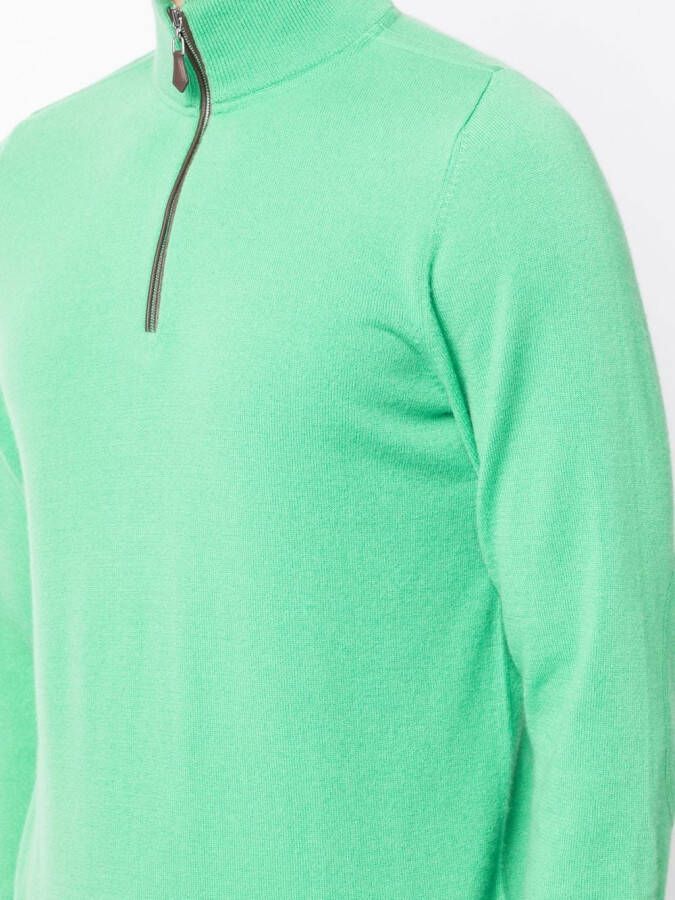 N.Peal Trui met halve rits Groen