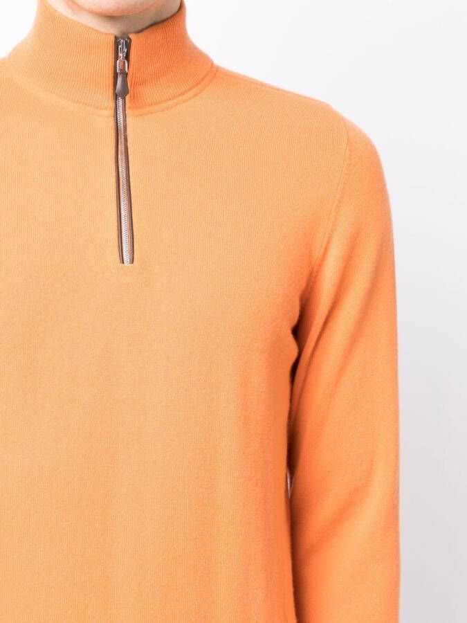 N.Peal Trui met halve rits Oranje