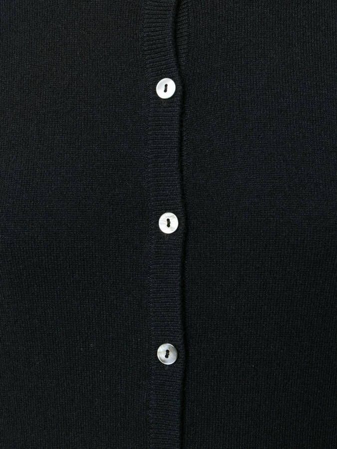 N.Peal Vest met contrasterende knoop Zwart