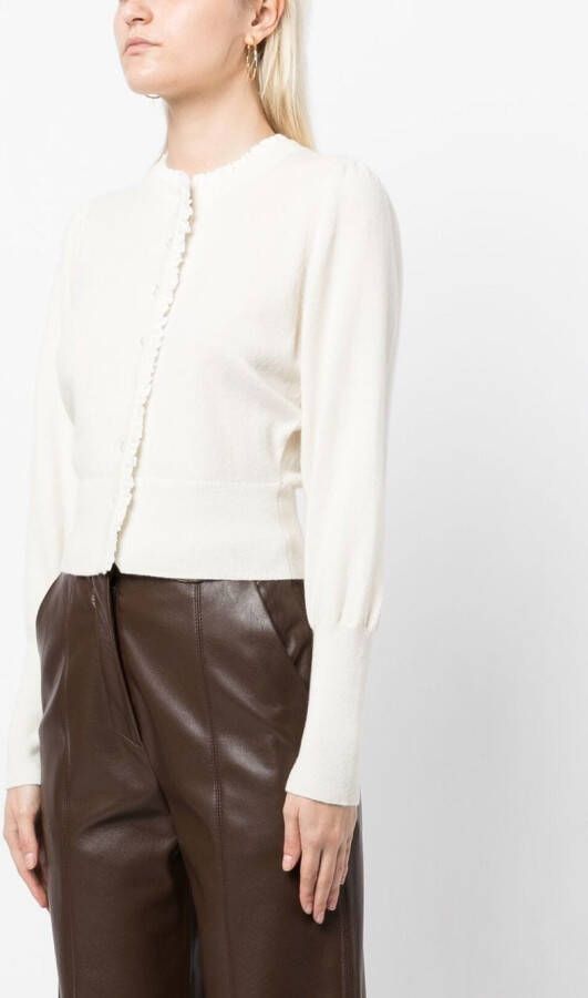 N.Peal Vest met ruche afwerking Wit